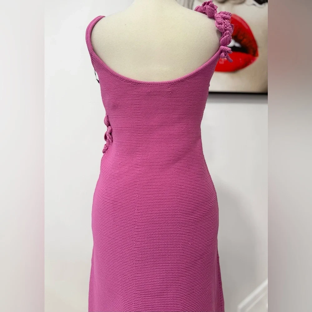 AMUR Allegra Floral Appliqué Knit Midi Dress - Picture 12 of 16